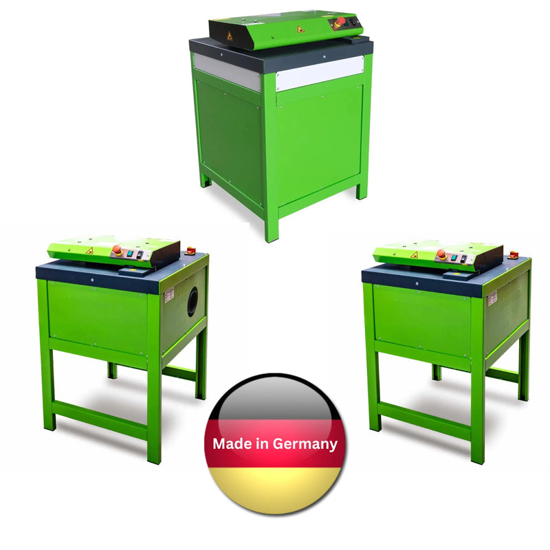 image comparing differences of CushionPack CP316, CushionPack CP320 and CushionPack CP422 on a white background with a small Germany flag confirming they are made in Germany