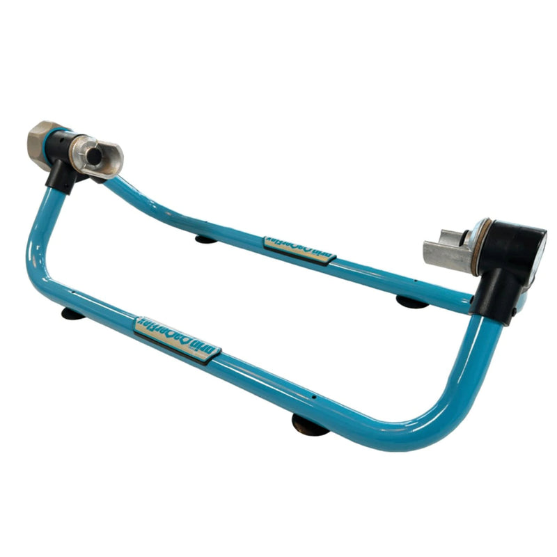 A blue and black Grip Desk Paperflex Dispenser for use with Grip Paperflex honeycomb paper.