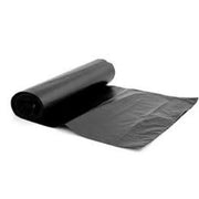 a roll of large black bin bags on a white background
