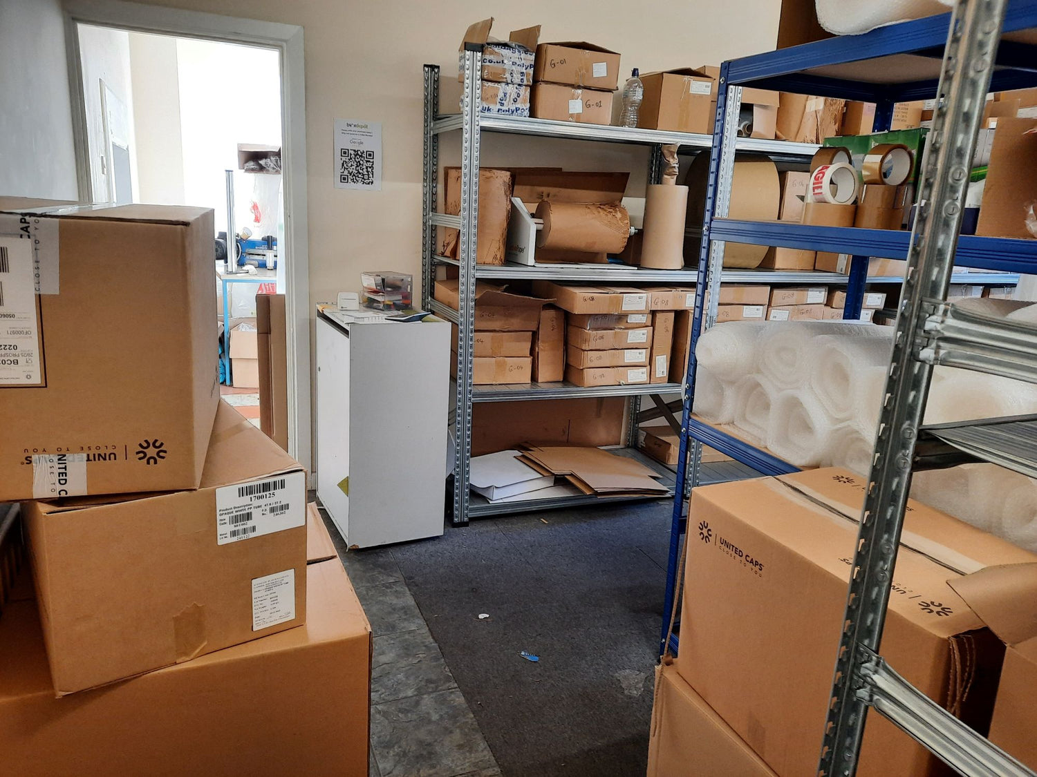 Interior of the Box Depot Shop showing some of the packaging available