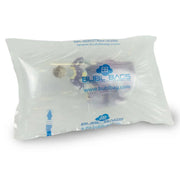 an ornament inside a protective bubl air cushioning bag on a white background