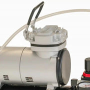 closeup of the carrying handle of an air compressor used to inflate Bubl air cushioning packaging