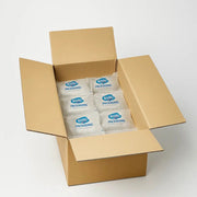 a brown cardboard box filled with Bubl Void 12x20 air cushioning on a white background