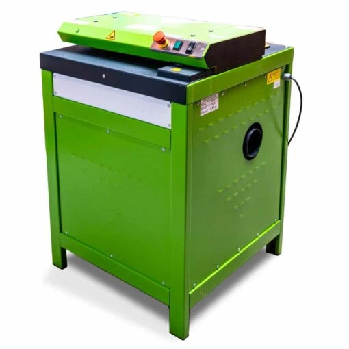 A CushionPack CP422 Cardboard Shredder showing the side panel where the dust extractor hose is housed