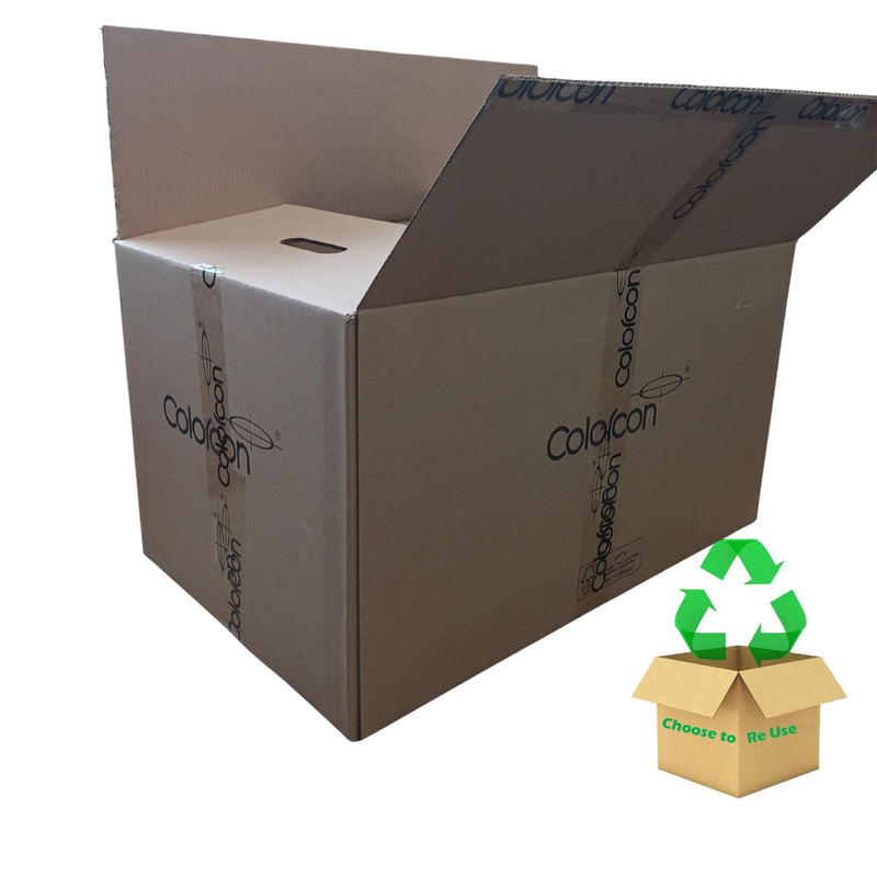 a large brown cardboard box on a white background