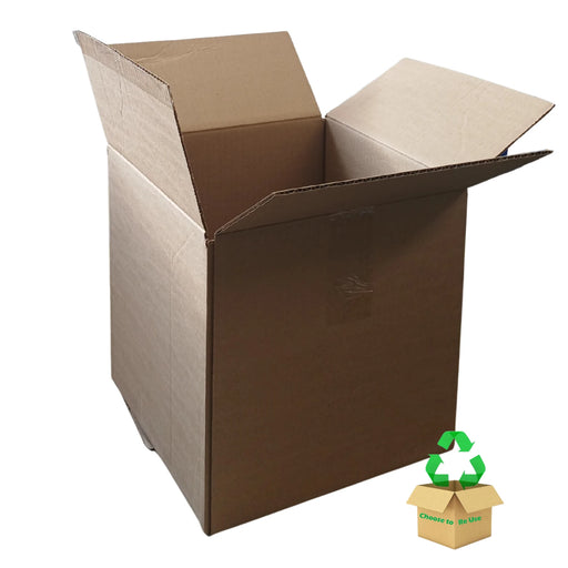 small single wall econo cardboard box on a white background