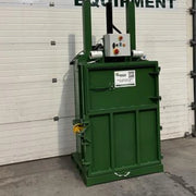 front and side view of a GE200 Cardboard Baler in a warehouse environment