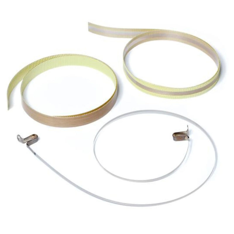 Spare part kit for a Hacona Heat Sealer with teflon tape and wire on a white background
