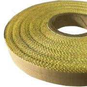 Closeup of a roll teflon tape used with a Hacona Heat Sealer on a white background