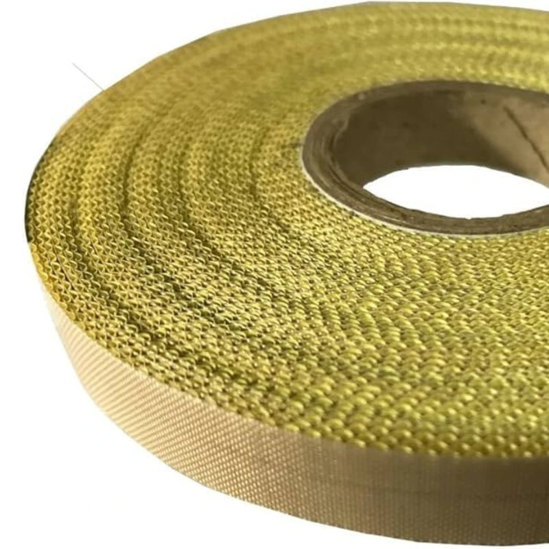 Closeup of a roll teflon tape used with a Hacona Heat Sealer on a white background