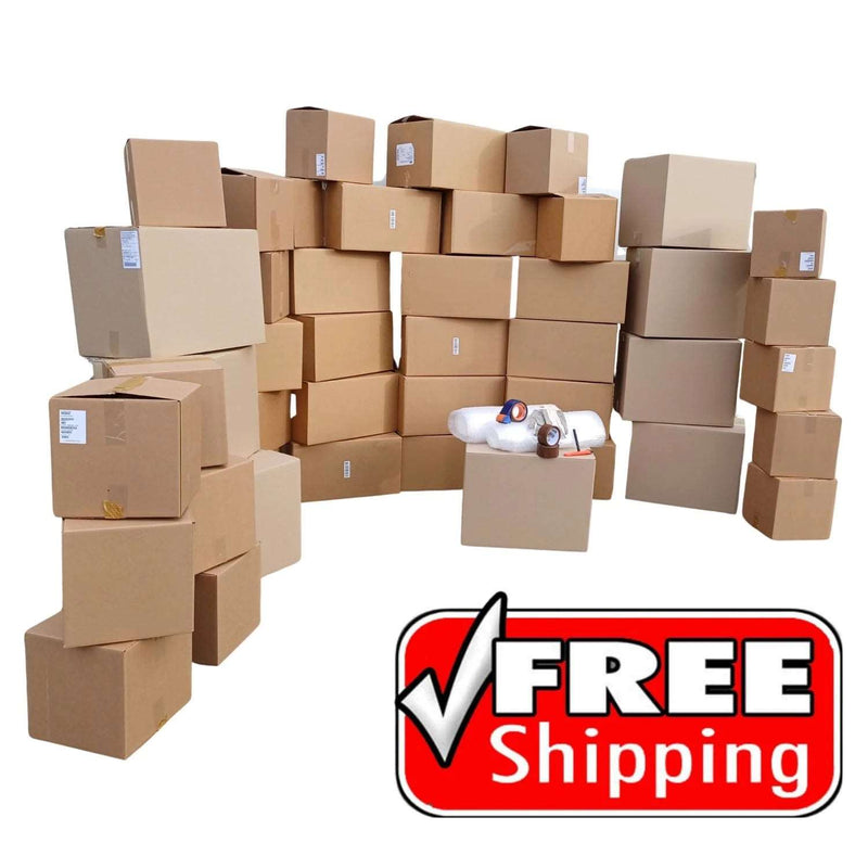Jumbo Moving Kit with a red free shipping logo on a white background
