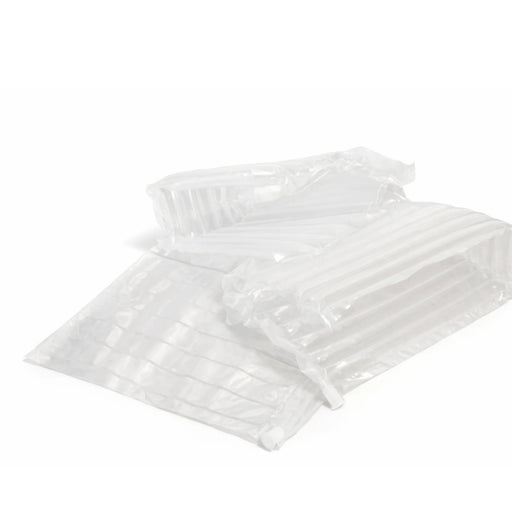 inflated protective tv corners on an uninflated one on a white background