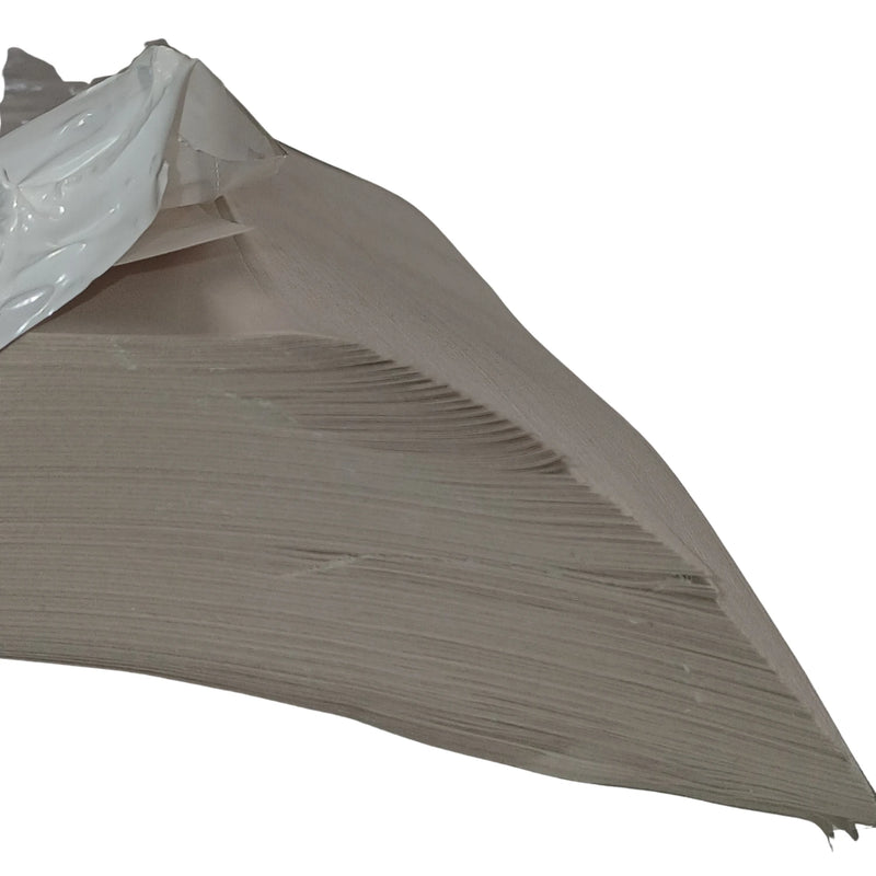 closeup of sheets of white packing paper on a white background