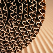 Close-up of a corrugated cardboard roll