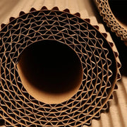 closeup detail of a roll of corrugated cardboard