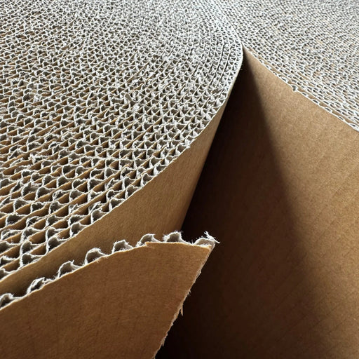 closeup of a roll of corrugated single faced cardboard