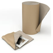 a mirror being wrapped in corrugated cardboard on a white background