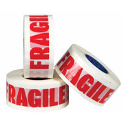 three rolls of fragile tape on a white background