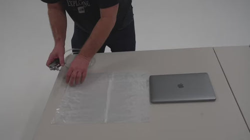 video showing how to pack a laptop or notebook for shipping using Bubl air cushion packaging pods