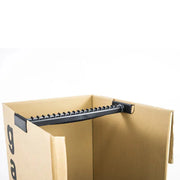 Closeup of the wardrobe rail provided with the cardboard wardrobe boxes supplied by Box Depot