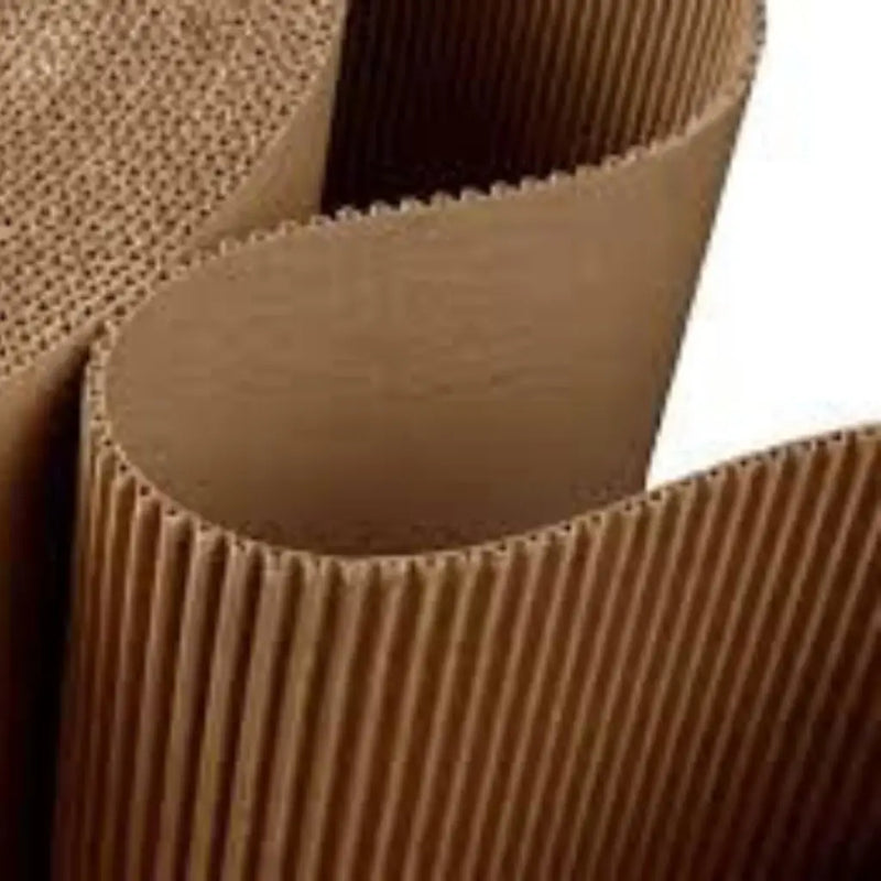 close up of a roll of corrugated single faced cardboard