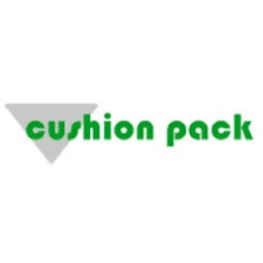 logo of CushionPack who manufacture CushionPack Cardboard Shredders on a white background
