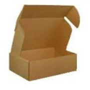 An open brown cardboard postal box on a white background