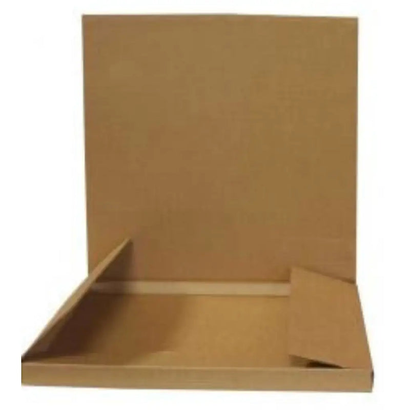 A wraparound brown cardboard postal box on a white background
