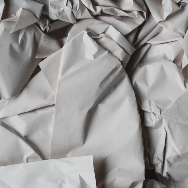 closeup of scrunched voidfill paper